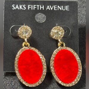 Ruby Red Oval Drop Earrings - Saks Fifth Avenue